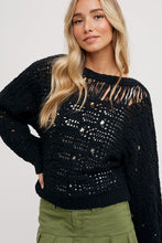 Load image into Gallery viewer, Naturally Pretty Open Knit Sweater (Black)