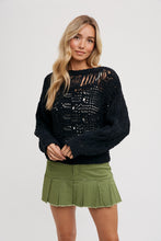 Load image into Gallery viewer, Naturally Pretty Open Knit Sweater (Black)