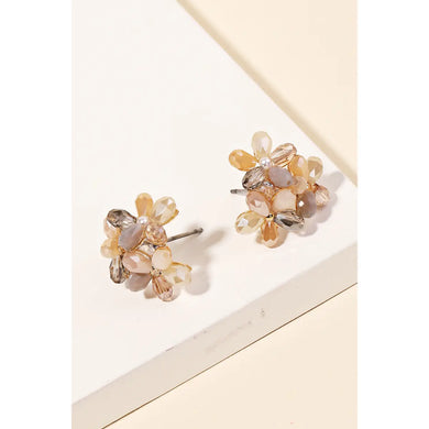 Floral Rhinestone Beaded Stud Earrings ✨