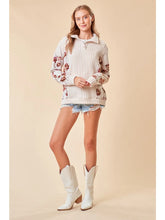 Load image into Gallery viewer, Floral Dropshoulder Brushed Knit Top