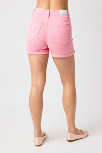 High Waist Tummy Control Garment Dyed Shorts 🩷