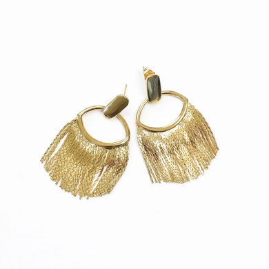 Gold Fringe Dangle Earrings