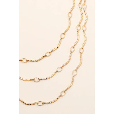 Layered Textured Bar Chain Necklace ✨