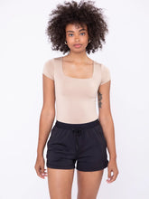 Load image into Gallery viewer, Square Neck Short Sleeve Bodysuit (Nude)