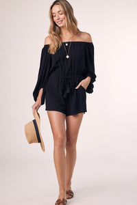Off The Shoulder Balloon Sleeves Romper 🖤