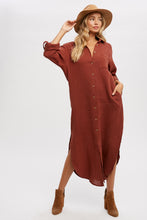 Load image into Gallery viewer, Button Up Maxi Shirt Dress (With Pockets!)