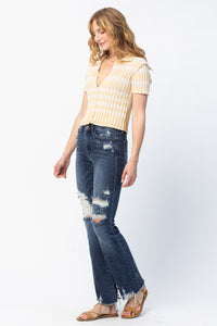 Contrast Destroyed Slim Bootcut Judy Blue