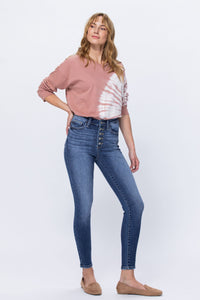 Hi-Rise Button Fly Skinny Judy Blue