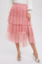 Load image into Gallery viewer, Hi-Lo Frilled Tulle Midi Skirt