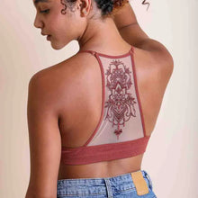 Load image into Gallery viewer, Tattoo Mesh Racerback Bralette (Rust)