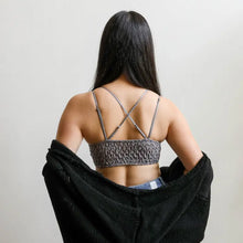 Load image into Gallery viewer, Padded Crochet Lace Longline Bralette (Gray)