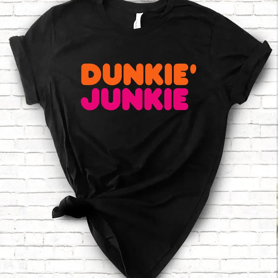 Dunkie' Junkie - Funny Donut Parody T-Shirt