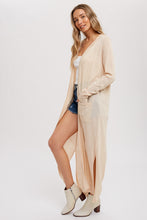 Load image into Gallery viewer, Hoodie Maxi Cardigan (Natural)