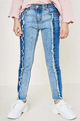 Two Tone Frayed Jeans
