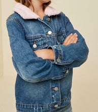 Load image into Gallery viewer, Sherpa Collar Denim Jacket