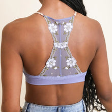 Load image into Gallery viewer, Floral Lattice Racerback Bralette (Periwinkle)