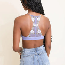 Load image into Gallery viewer, Floral Lattice Racerback Bralette (Periwinkle)