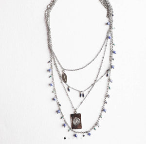 Silver Charm Layered Necklace