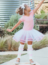 Load image into Gallery viewer, Pink Ballet Bow Leg Warmers